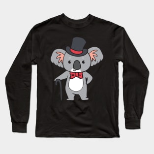 Koala - with cylinder and walking stick Long Sleeve T-Shirt